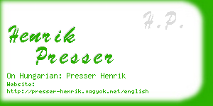 henrik presser business card